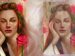 Róże, Portret, Dziewczyna