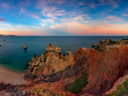 Lagos, Morze, Plaża, Praia do Camilo, Skały, Portugalia