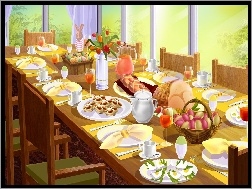 Potrawy, Śniadanie, Wielkanoc, Stół