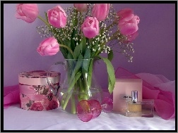 Prada, Tulipany, Różowe, Wazon, Perfumy