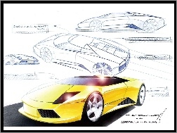 Projekt, Lamborghini Murcielago, Szkic
