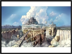 Ragnarok, skała, most, zamek, królestwo