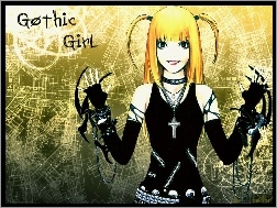 rękawiczki, dziewczyna, Death Note, krzyż