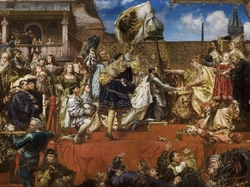 Zygmunt I Stary, Hołd pruski 1525, Książę, Reprodukcja obrazu, Kraków, Albrecht Hohenzollern, Jan Matejko, Król