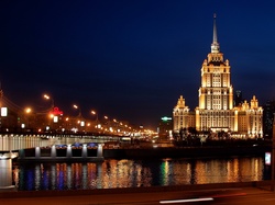 Rosja, Panorama, Moskwa, Noc