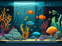 Koralowce, Akwarium, Rybki, Roślinki, Kolorowe, Grafika