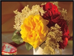 Róż, Żółtych, Bukiet, Czerwonych