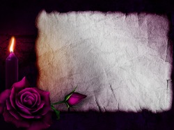 Róża, Kartka, 2D, Świeca, Kwiat, Papier