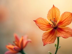 Rozkwinięty, Pomarańczowy, Kwiat