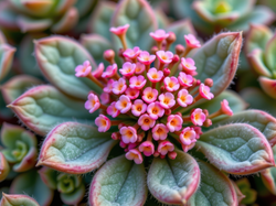 Mięsiste, Różowe, Drobne, Listki, Kwiaty