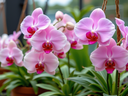 Różowe, Storczyki, Liście