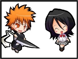 Rukia, Ichigo, Kurosaki, Chibi, Kuchiki