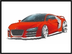 Rysunek, Audi R8, Prototyp