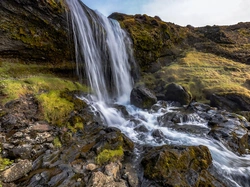 Skały, Islandia, Selvallafoss, Rzeka, Wodospad, Kamienie