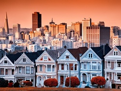 Wieżowce, San Francisco, Kalifornia, Panorama, Domy, Miasta