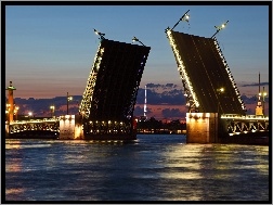 Sankt Petersburg, Rzeka, Most, Otwarty, Rosja