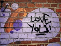 Graffiti, Ściana, Napis, Love You