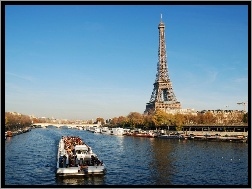 Sekwana, Eiffla, Wieża, Paryż