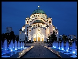 Serbia, Saint Sava, Fontanny, Świątynia, Belgrad