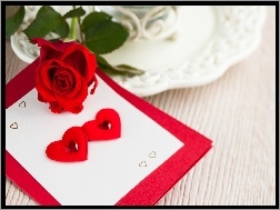 Serduszka, Miłość, Walentynka, Róża