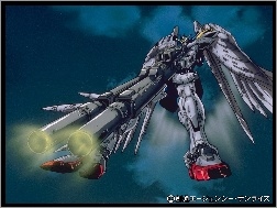 shotgun, robot, Gundam Wing, skrzydła