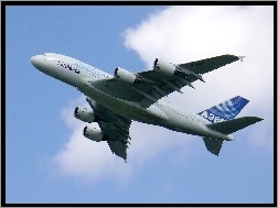 Silniki, Airbus A380, Samolot, Niebo