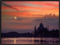 Słońca, Agra, Tadż Mahal, Zachód