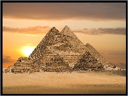 Słońca, Pustynia, Piramidy, Zachód