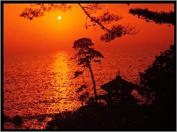 Słońca, Korei, Wybrzeże, Zachód