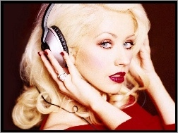 Słuchawki, Czerwone, Christina Aguilera, Usta