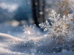 Śnieżynka, Śnieg, Zima, Grafia AI