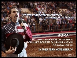 widownia, śpiewa, Sacha Baron Cohen, Borat, rodeo