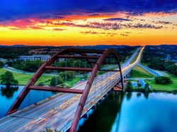 Teksas Stany Zjednoczone, Pennybacker, Most, Rzeka, Austin