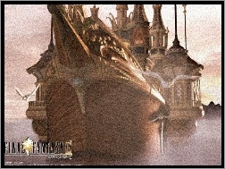 statek, Final Fantasy, zamek