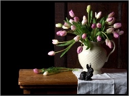 Tulipany, Stół, Wazon