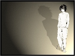stopy, chłopak, cień, Death Note, stoi