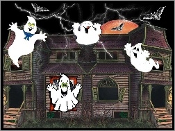 duchy, Halloween, straszny dom