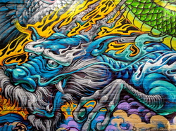 Street art, Ściana, Smok