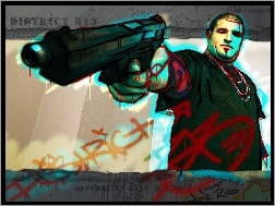 strzela, graffiti, District B13, chłopak