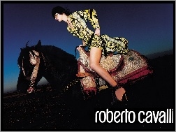 sukienka, kobieta, Roberto Cavalli, koń