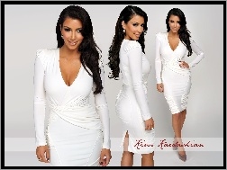 Sukienka, Kim Kardashian, Biała