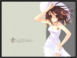 kapelusz, Suzumiya Haruhi No Yuuutsu, biała sukienka