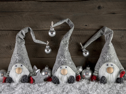 Świąteczne, Bombki, Boże Narodzenie, Kompozycja, Zima, Dekoracje, Skrzaty, Śnieg