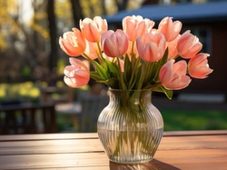 Tulipany, Kwiaty, Bukiet, Światło