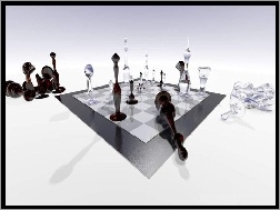 szachownica, Wektorowa, 3D, szachy