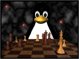Szachy, Pingwin, Linux, Gra