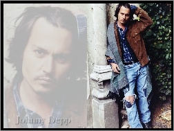 szal, Johnny Depp, długie włosy