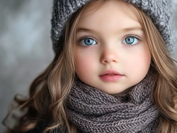 Dziewczynka, Czapka, Wełniana, Szalik
