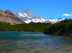 Argentyna, Szczyt Fitz Roy, Góry, Jezioro, Patagonia