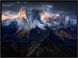Szczyty, Góry Kantabryjskie, Hiszpania, Śnieg
